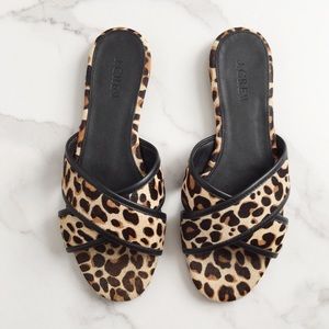 J. Crew Leopard Cora crisscross sandals